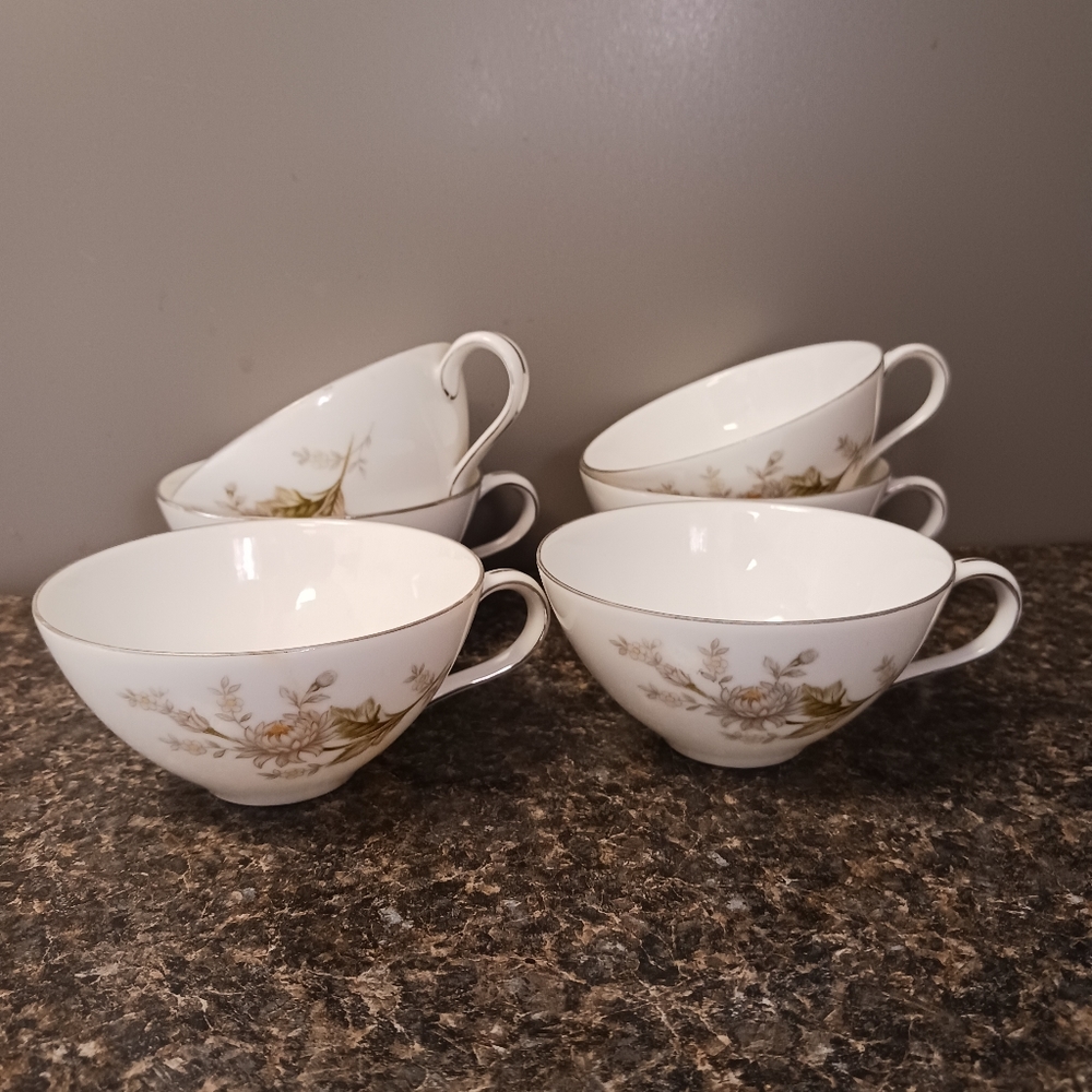 Wentworth fine China Japan Canterbury 1464. Lot of 6 teacups. 2 have minor chips